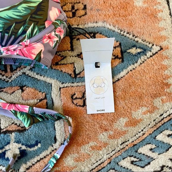 Shade & Shore Light Lift Ruffle Wrap Floral Tropical Bikini Top 36C - Picture 3 of 6